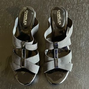 Black platform shoe.